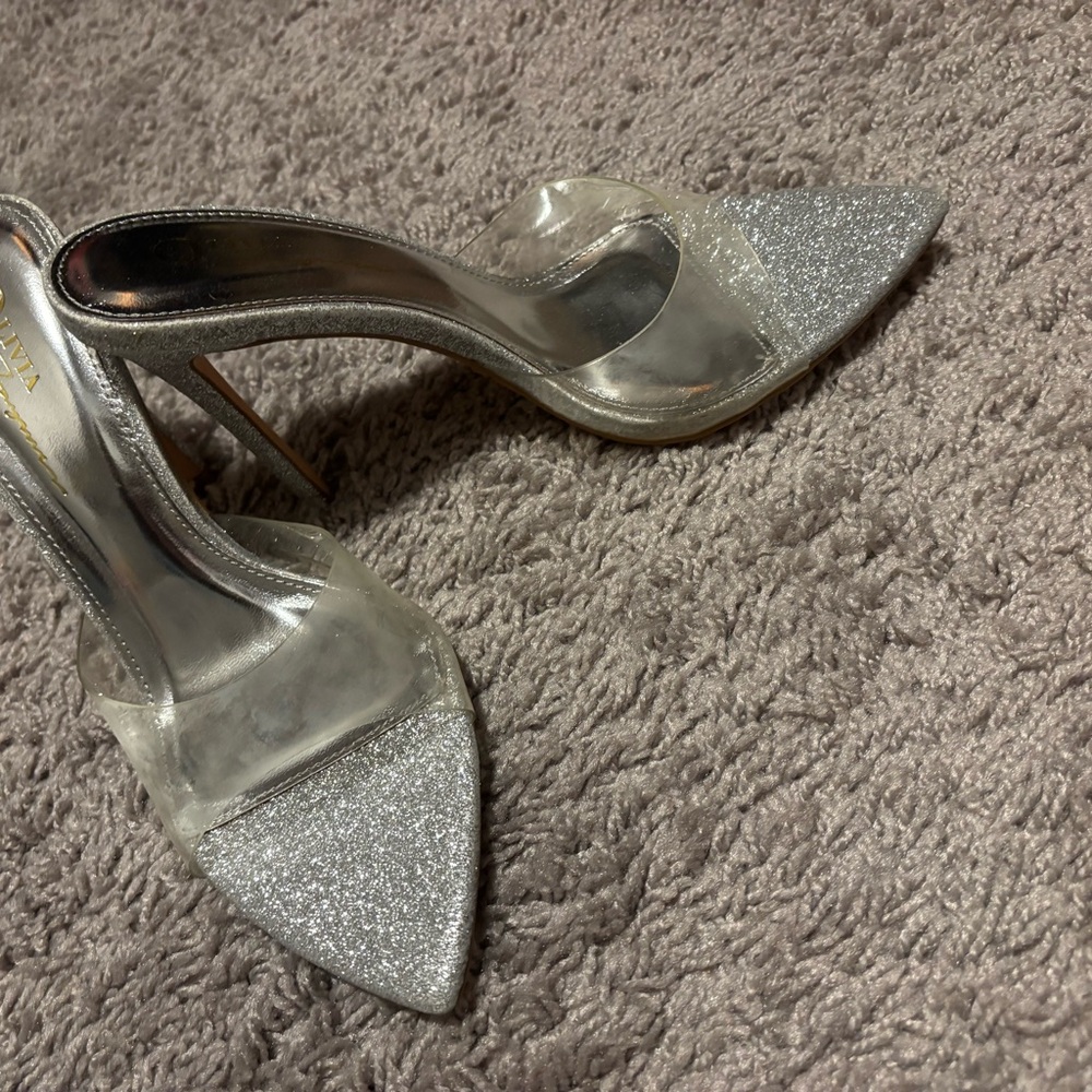 Olivia Silver Glitter Heels